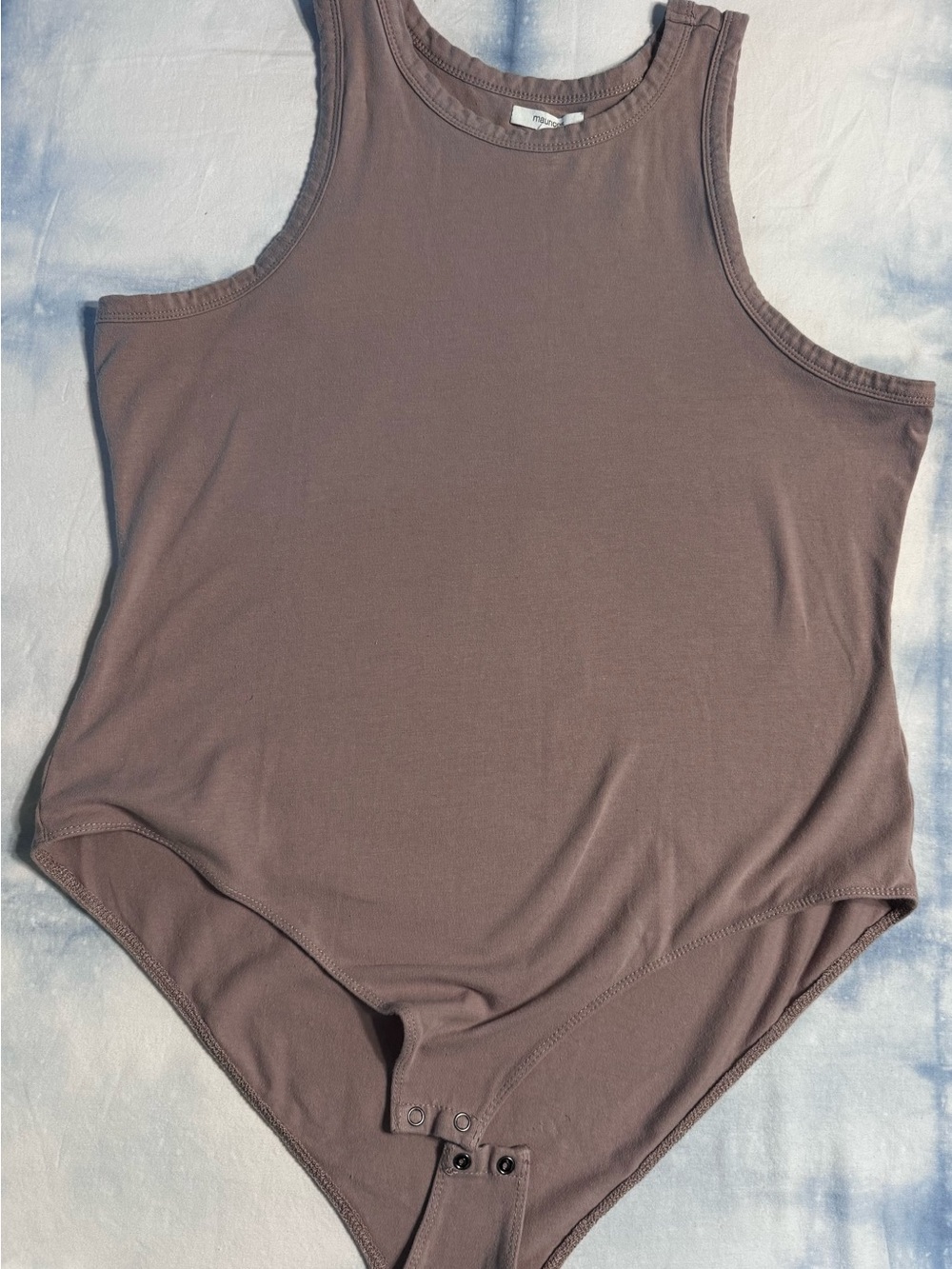 Maurices High Scoop-Neck Sleeveless Bodysuit in Mauve Taupe